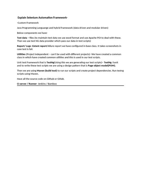 Explain Selenium Automation Framework 的图像结果