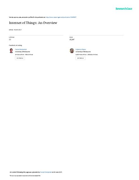 Internet of Things An Overview - See discussions, stats, and author ...