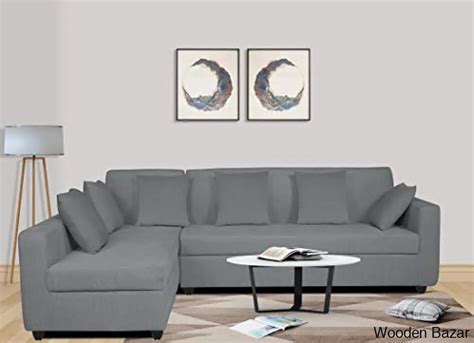 Wood Rio Decent L Shape 5 Seater corner Sofa Set Left Side Handle ...