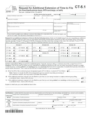 NY DTF CT-5.1 2019 - Fill out Tax Template Online