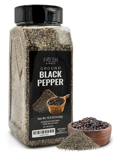 Amazon.com : Fresh Finest Black Pepper – 15.5oz Ground Pepper – Freshly ...