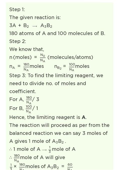 will be formed (4) B is limiting reactant and 60 molecules of A,B, A,B ...