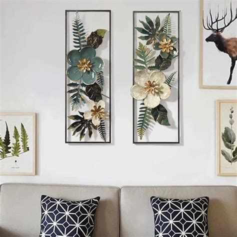 Floral Frame Metal Wall Art- Set of 2 – Rangdedecor