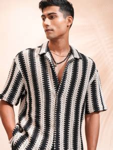 HIGHLANDER Men Self Design Casual Beige Shirt - Buy HIGHLANDER Men Self ...