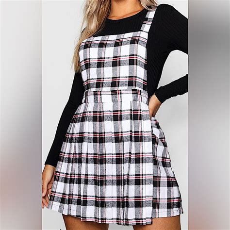 Plaid Flannel Pinafore Jumper Dress | Jumper dress, Pinafore dress ...