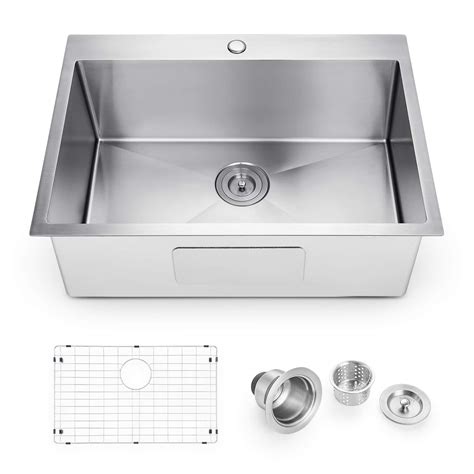 Buy Kitchen Sink Stainless Steel Deep Sink Drop In Top Bar Sinks, 28 ...