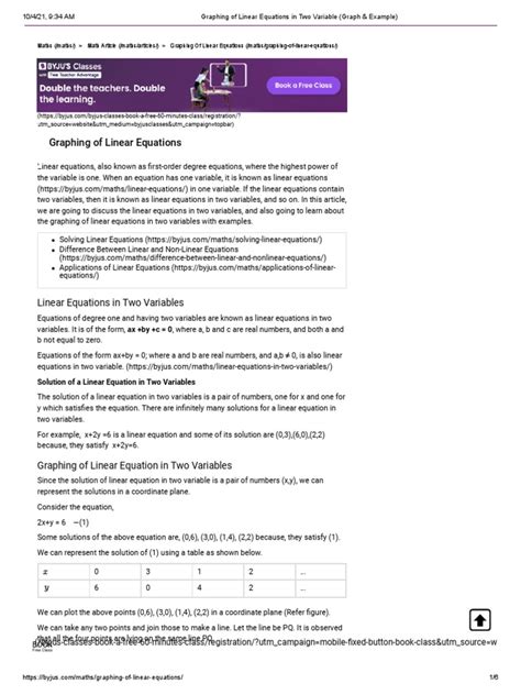 Image result for Graph Linear Equations in Two Variables