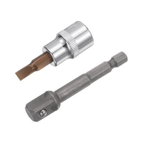 uxcell FD5.5 Slotted Bit Socket, 3/8" Square Drive CR-V Sockets, S2 ...