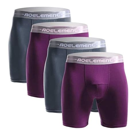 Buy AOELEMENT Mens Modal Boxer Briefs Regular Leg Running Underwear ...