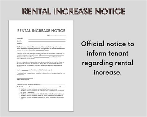 Landlord Rental Increase Notice to Tenant | Rent Increase Notice ...