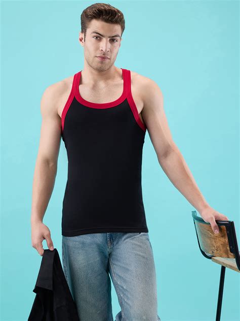 Buy Cotton Men’s Gym Vests 111 - Black | Hint World