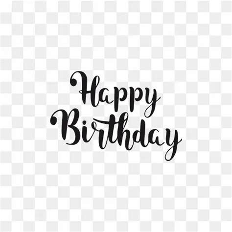 Stylish Black Happy Birthday Text PNG | Free Elegant Transparent Design