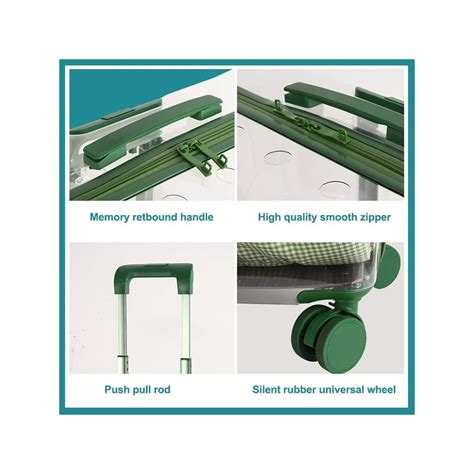 Buy Chamber Cat Carrier with Wheels Transparent Pet Trolley Case Dog ...