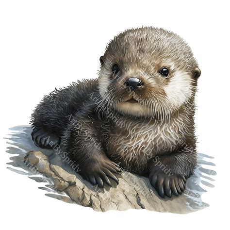 Baby Sea Otter PNG Cliparttransparent Animal Lover Print Kids - Etsy