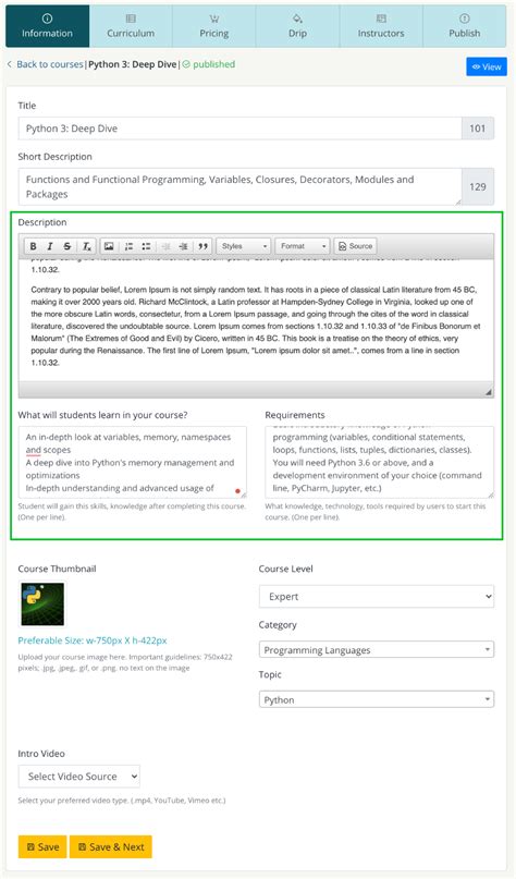 Image result for Course InfoPages