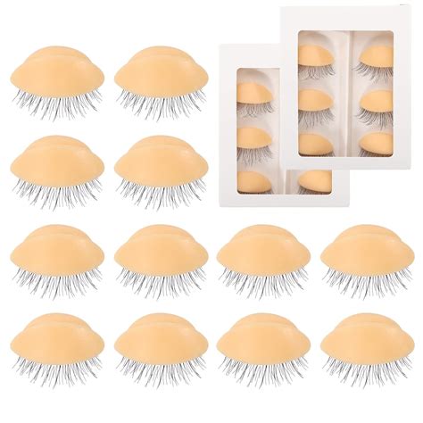 Buy 6 Pairs Replacement Eyelids for Eyelash Mannequin Head, Removable ...