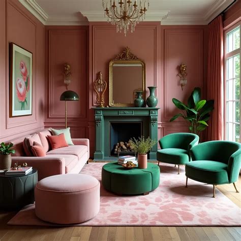 Pink and Green Living Room Ideas - HomeDesignsAI