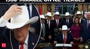Trump wears cowboy hat gifted by ‘Miracle on Ice’ hockey team, jokes ...