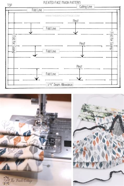 Image result for Pleated Face Mask Pattern Free