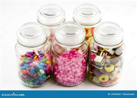 Glass Jars Filled with Candy Stock Image - Image of mallow, jellybeans ...