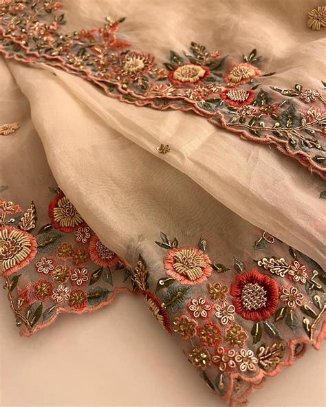 Ivory handwork exclusive Organza saree – Ranas Vogue