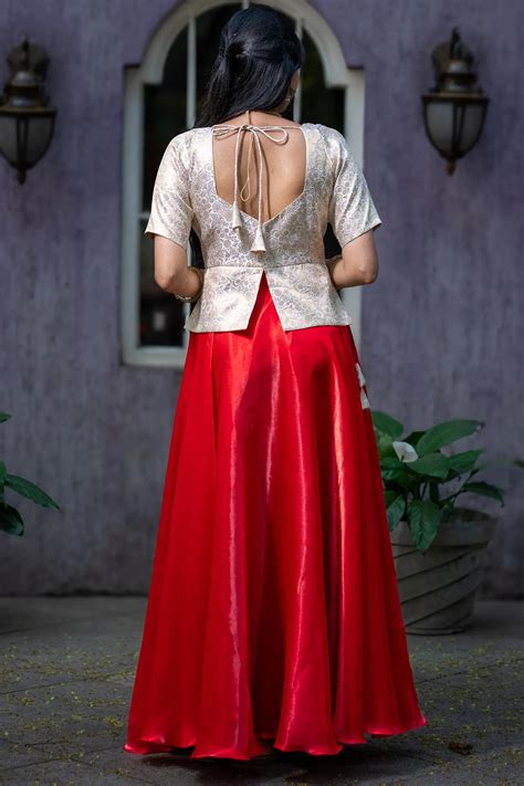 Buy Readymade Beige Lehenga Set for Women - I Love Sarees