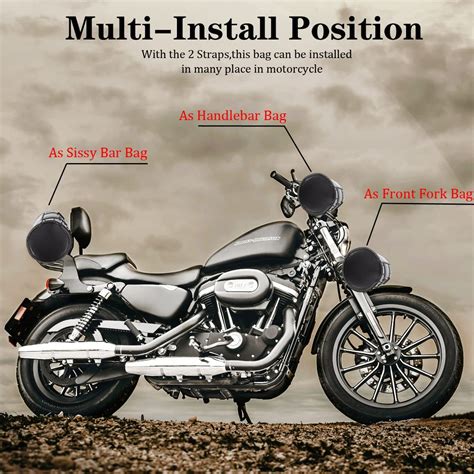 Motorcycle Handlebar Bag, Universal PU Leather Motorcycle Handlebar Bag ...