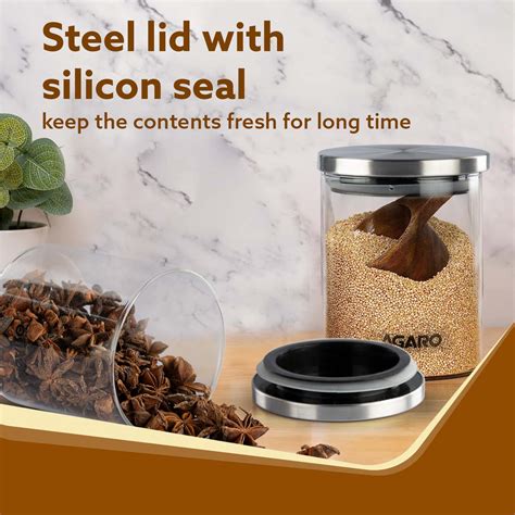 AGARO Elite Borosilicate Glass Jar 600 ml Pack of 2 – Agaro