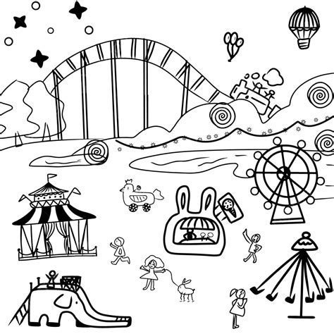 Amusement Park Clipart Black And White at netaaravblog Blog