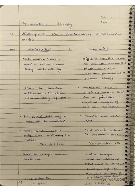 Econometrics Theory: Mathematical Models & Stochastic Terms Analysis ...
