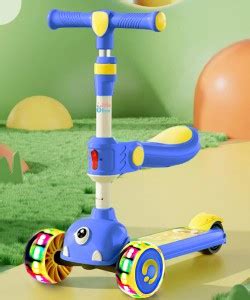 Little Olive Double Deck Scooter With LED Lights, Adjustable Handlebar ...