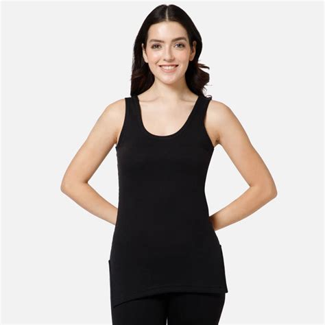 Gold+ Bodycare Women Fleece Thermal Top Round Neck Sleeveless Solid ...