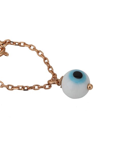 Carlton London Rose Gold Plated Evil Eye Bead Non-Studded Watch Charm ...