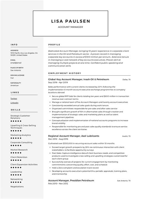 Account Manager Resume
