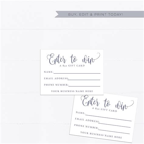 Buy Enter to Win Raffle Template 3.5x2.5 Editable Raffle Ticket Online ...