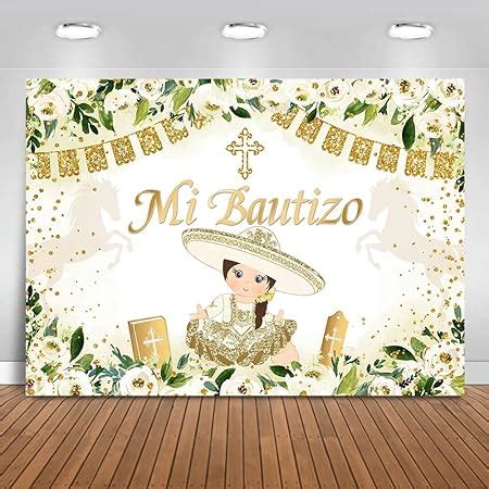 Mocsicka Mi Bautizo Backdrop Girl Baptism Gold Dots | Ubuy India