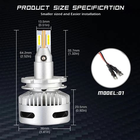NOVSIGHT N26 Car LED Headlights Bulbs 12000LM/pair 90 watts/pair 6500K ...