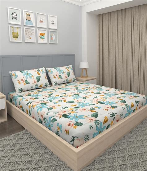 Buy VOMZER 350 TC Cotton Feel All Around Elastic Fitted Bedsheets King ...