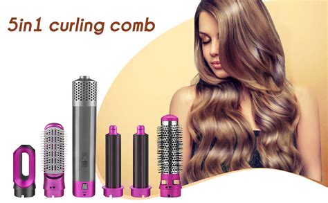 Glaceon Professional 5 in 1 Hot Air Comb,Electric Hair Dryer Blow Dryer ...