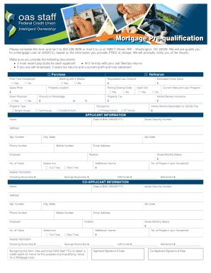 Mortgage Loan Pre-Qualification Form - Blank Fillable Template | Fill ...