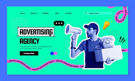 Flat design advertising agency landing page | Free Vector