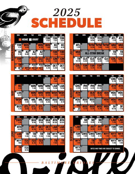 Baltimore Orioles 2025 Schedule Pdf - Joe MLB Info
