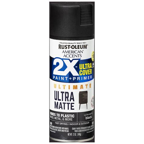 6 Pack, Black Rust-Oleum American Accents 2X Ultra Cover Matte Spray ...