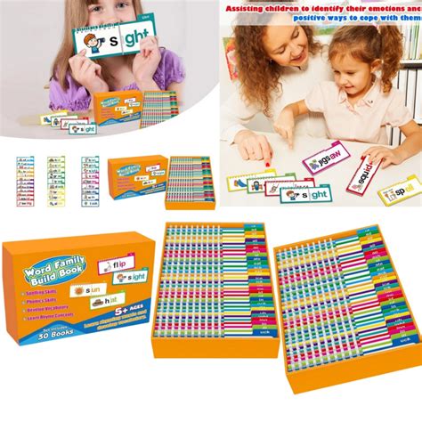 Wozii 30 Read and Rhyme Flip Books,Word Families Flash Cards,Abc ...