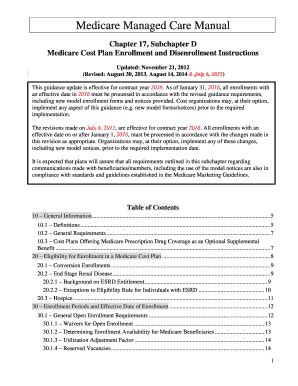 Fillable Online cms Medicare Managed Care Manual Chapter 17, Subchapter ...
