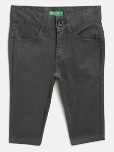 United Colors of Benetton Slim Fit Baby Boys Grey Trousers - Buy United ...