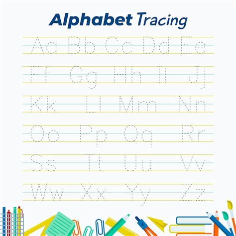 Creative alphabet tracing template | Free Vector