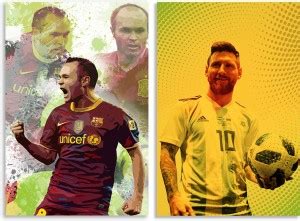 Lionel Messi Poster & Andres Iniesta Collage Poster Inspirational ...