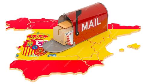 Premium Photo | Mailbox on the Spanish map Shipping in Spain concept 3D ...