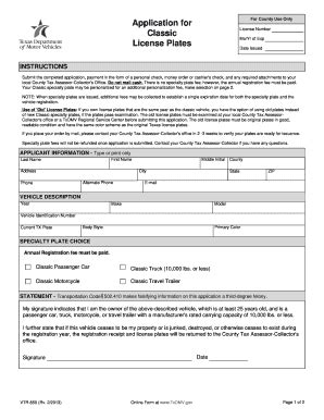 VTR-850 Classic - TxDMV.GOV - Txdmv - Fill and Sign Printable Template ...